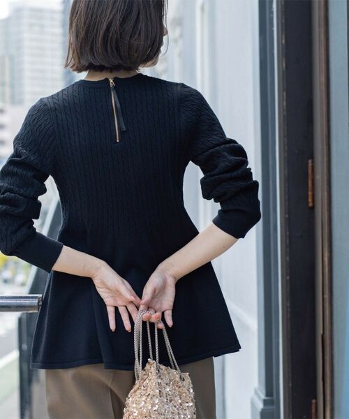 OPAQUE.CLIP / オペーク ドット クリップ ニット・セーター | ミニケーブル切替ペプラムニット | 詳細10