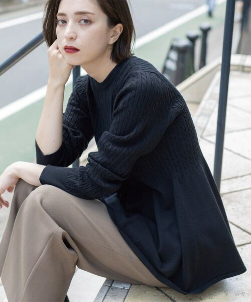 OPAQUE.CLIP / オペーク ドット クリップ ニット・セーター | ミニケーブル切替ペプラムニット | 詳細13