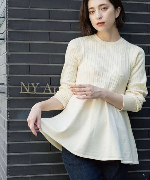 OPAQUE.CLIP / オペーク ドット クリップ ニット・セーター | ミニケーブル切替ペプラムニット | 詳細15