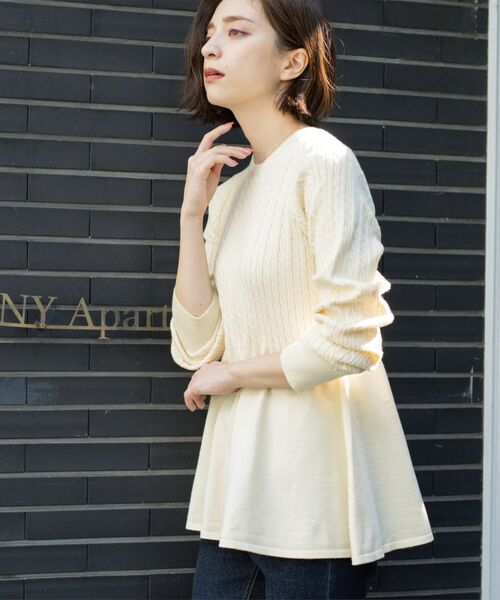 OPAQUE.CLIP / オペーク ドット クリップ ニット・セーター | ミニケーブル切替ペプラムニット | 詳細16