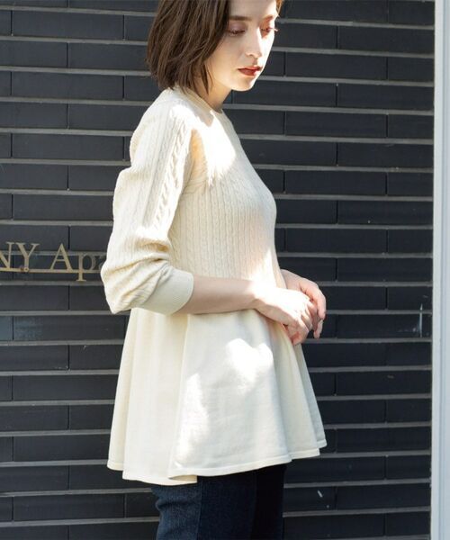 OPAQUE.CLIP / オペーク ドット クリップ ニット・セーター | ミニケーブル切替ペプラムニット | 詳細18