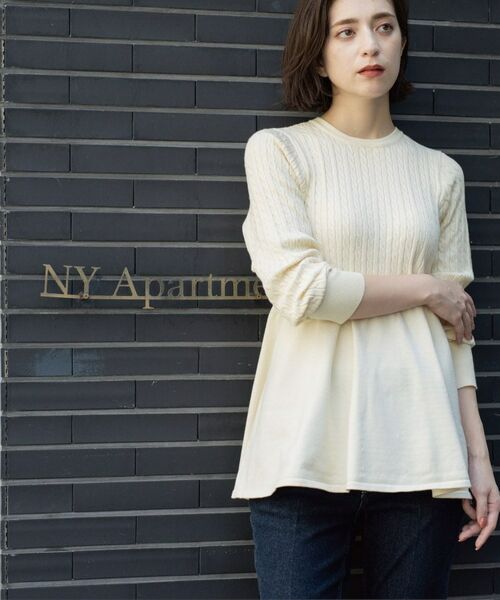 OPAQUE.CLIP / オペーク ドット クリップ ニット・セーター | ミニケーブル切替ペプラムニット | 詳細19