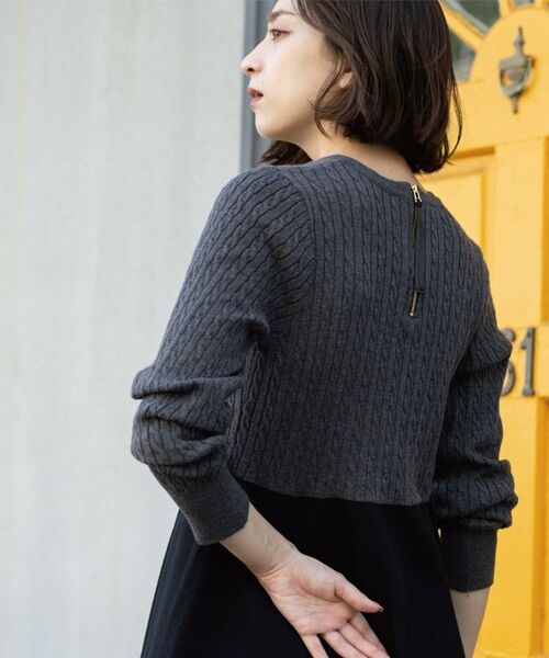 OPAQUE.CLIP / オペーク ドット クリップ ニット・セーター | ミニケーブル切替ペプラムニット | 詳細2