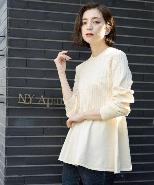 OPAQUE.CLIP / オペーク ドット クリップ ニット・セーター | ミニケーブル切替ペプラムニット | 詳細20