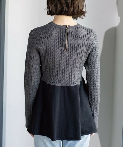 OPAQUE.CLIP / オペーク ドット クリップ ニット・セーター | ミニケーブル切替ペプラムニット | 詳細24