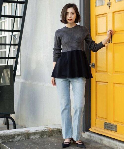 OPAQUE.CLIP / オペーク ドット クリップ ニット・セーター | ミニケーブル切替ペプラムニット | 詳細6