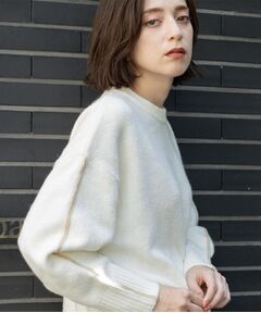 OPAQUE.CLIP / オペーク ドット クリップ ニット・セーター | 配色ラインクルーネックニット