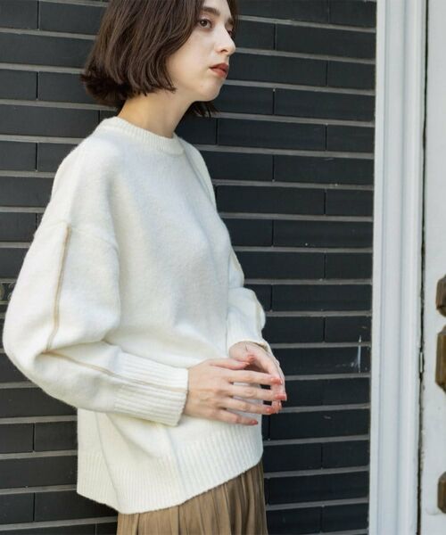 OPAQUE.CLIP / オペーク ドット クリップ ニット・セーター | 配色ラインクルーネックニット | 詳細20