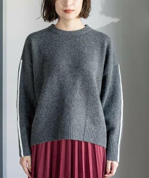 OPAQUE.CLIP / オペーク ドット クリップ ニット・セーター | 配色ラインクルーネックニット | 詳細22