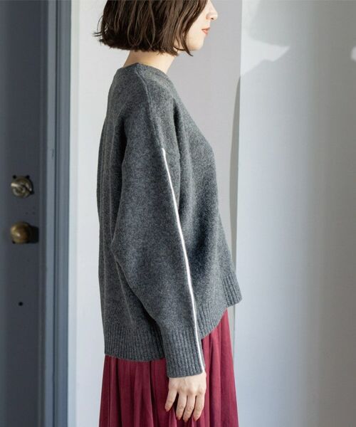 OPAQUE.CLIP / オペーク ドット クリップ ニット・セーター | 配色ラインクルーネックニット | 詳細23