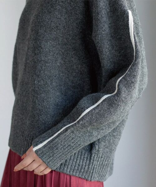 OPAQUE.CLIP / オペーク ドット クリップ ニット・セーター | 配色ラインクルーネックニット | 詳細25