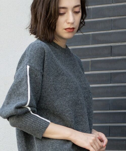 OPAQUE.CLIP / オペーク ドット クリップ ニット・セーター | 配色ラインクルーネックニット | 詳細4