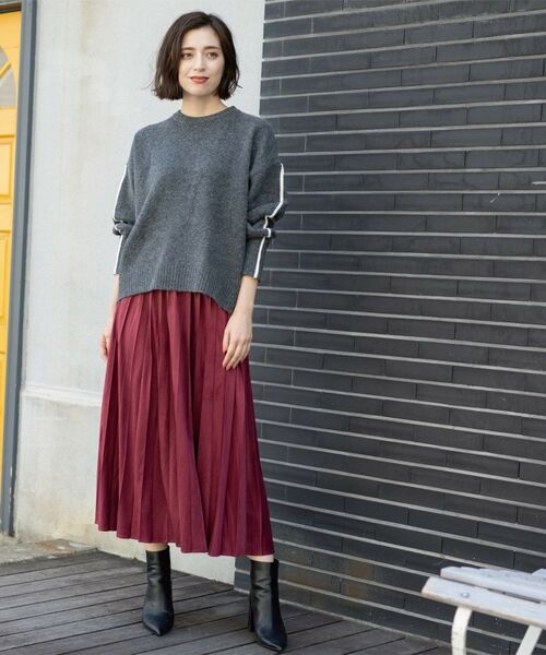 OPAQUE.CLIP / オペーク ドット クリップ ニット・セーター | 配色ラインクルーネックニット | 詳細7