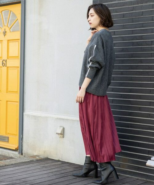 OPAQUE.CLIP / オペーク ドット クリップ ニット・セーター | 配色ラインクルーネックニット | 詳細8