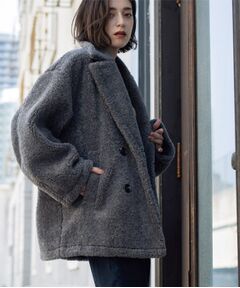 カシミヤブレンドウールミドルピーコート （ピーコート