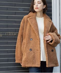ミナペルホネン　ピーコート　ショートコート　カシミヤ混　ウール　ブラウン　ダブル Online Store - minä perhonen