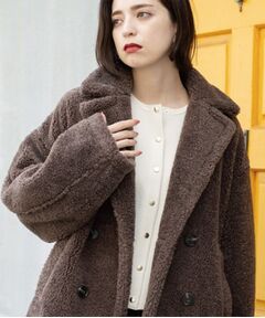 カシミヤブレンドウールミドルピーコート （ピーコート