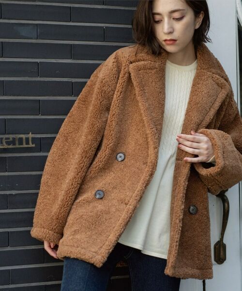 OPAQUE.CLIP / オペーク ドット クリップ ピーコート | フェイクボア コクーンPコート | 詳細10