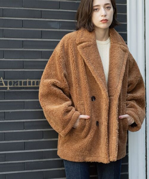 OPAQUE.CLIP / オペーク ドット クリップ ピーコート | フェイクボア コクーンPコート | 詳細11