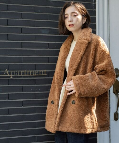 OPAQUE.CLIP / オペーク ドット クリップ ピーコート | フェイクボア コクーンPコート | 詳細12