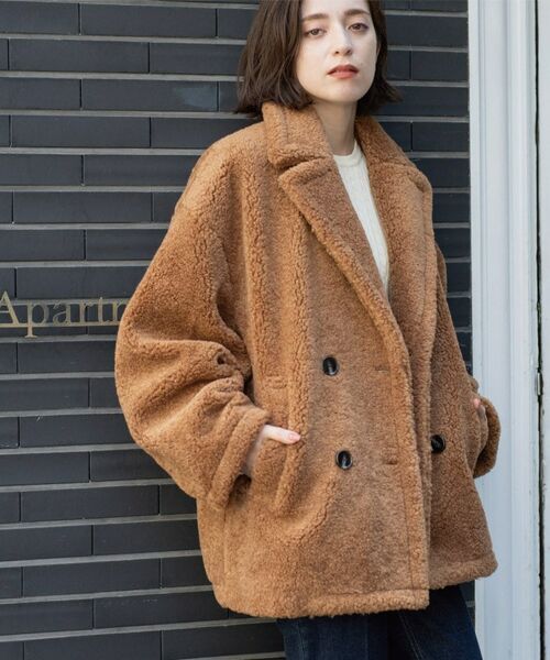 OPAQUE.CLIP / オペーク ドット クリップ ピーコート | フェイクボア コクーンPコート | 詳細13