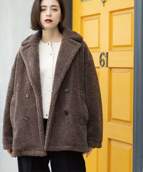 OPAQUE.CLIP / オペーク ドット クリップ ピーコート | フェイクボア コクーンPコート | 詳細15