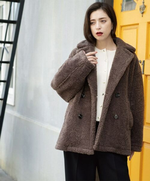 OPAQUE.CLIP / オペーク ドット クリップ ピーコート | フェイクボア コクーンPコート | 詳細16