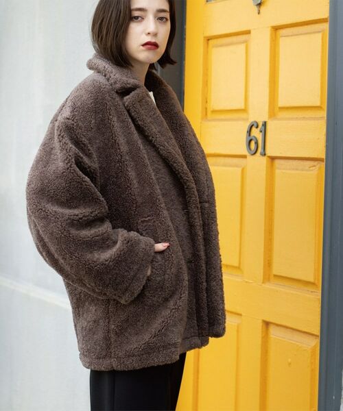 OPAQUE.CLIP / オペーク ドット クリップ ピーコート | フェイクボア コクーンPコート | 詳細17