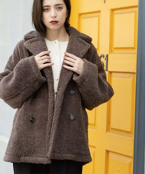 OPAQUE.CLIP / オペーク ドット クリップ ピーコート | フェイクボア コクーンPコート | 詳細18