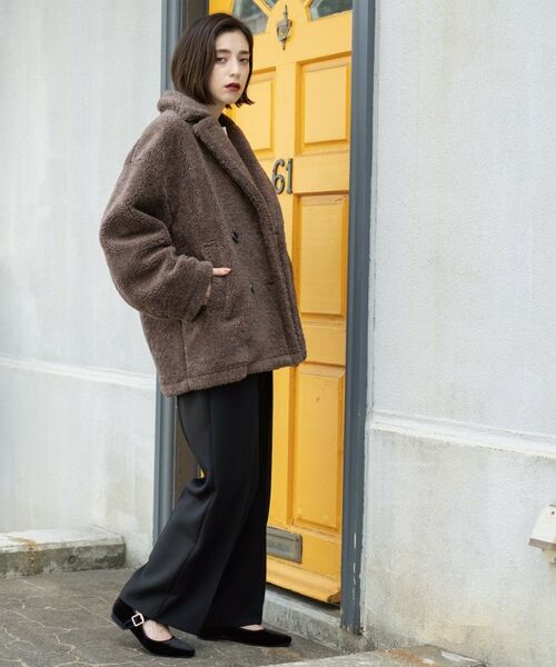 OPAQUE.CLIP / オペーク ドット クリップ ピーコート | フェイクボア コクーンPコート | 詳細21