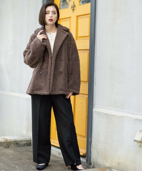 OPAQUE.CLIP / オペーク ドット クリップ ピーコート | フェイクボア コクーンPコート | 詳細22