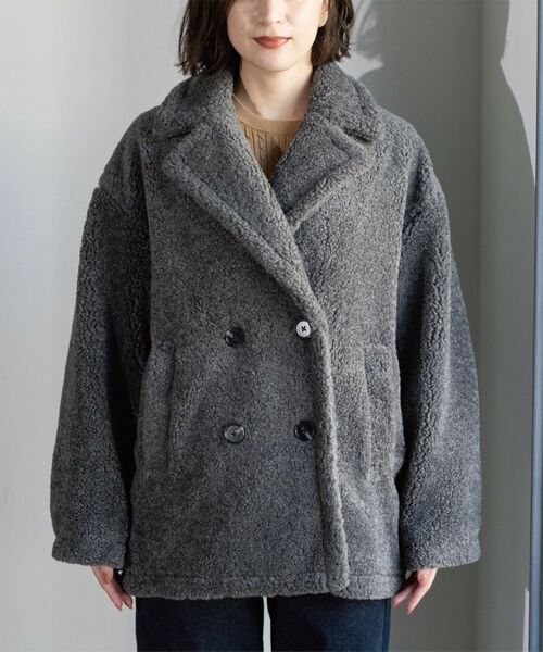 OPAQUE.CLIP / オペーク ドット クリップ ピーコート | フェイクボア コクーンPコート | 詳細23