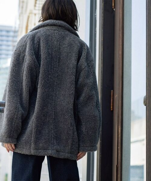 OPAQUE.CLIP / オペーク ドット クリップ ピーコート | フェイクボア コクーンPコート | 詳細3