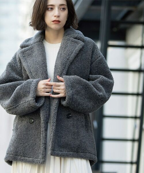 OPAQUE.CLIP / オペーク ドット クリップ ピーコート | フェイクボア コクーンPコート | 詳細4