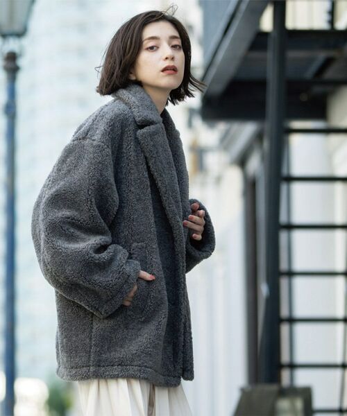 OPAQUE.CLIP / オペーク ドット クリップ ピーコート | フェイクボア コクーンPコート | 詳細6