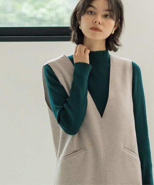 OPAQUE. CLIP/オペーク ドット クリップ ハイネックリブニット【洗濯機OK】《6col》 グリーン(024) 38(M)