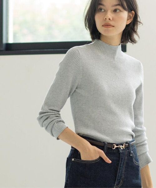 OPAQUE. CLIP/オペーク ドット クリップ ハイネックリブニット【洗濯機OK】《6col》 グレー(612) 38(M)
