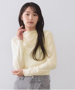 OPAQUE.CLIP / オペーク ドット クリップ カットソー | シアーハイネックトップス【洗濯機OK】