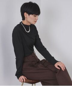 OPAQUE.CLIP / オペーク ドット クリップ カットソー | シアーハイネックトップス【洗濯機OK】