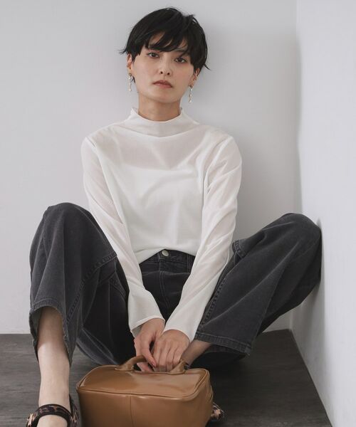 OPAQUE.CLIP / オペーク ドット クリップ カットソー | シアーハイネックトップス【洗濯機OK】 | 詳細1