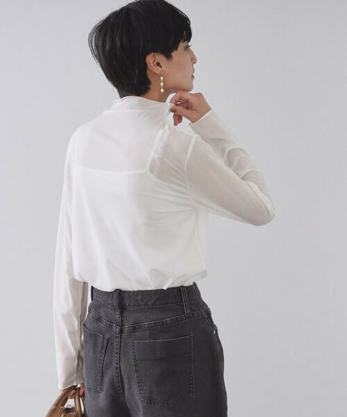 OPAQUE.CLIP / オペーク ドット クリップ カットソー | シアーハイネックトップス【洗濯機OK】 | 詳細2