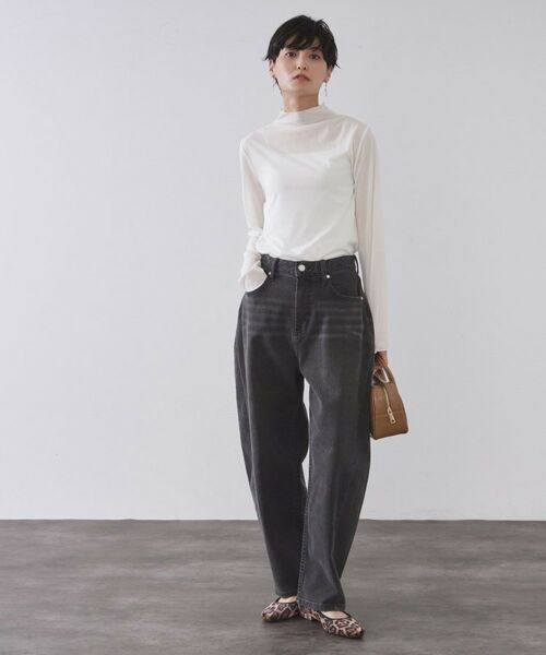 OPAQUE.CLIP / オペーク ドット クリップ カットソー | シアーハイネックトップス【洗濯機OK】 | 詳細3