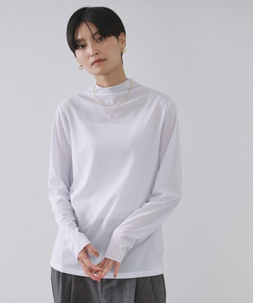 OPAQUE. CLIP/オペーク ドット クリップ シアーハイネックトップス【洗濯機OK】 サックスブルー(090) 36(S) OPAQUE. CLIP/オペーク ドット クリップ シアーハイネックトップス【洗濯機OK】 サックスブルー(090) 36(S)