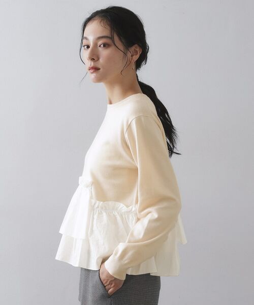 OPAQUE.CLIP / オペーク ドット クリップ ニット・セーター | フリルドッキングニット【洗濯機OK】 | 詳細14