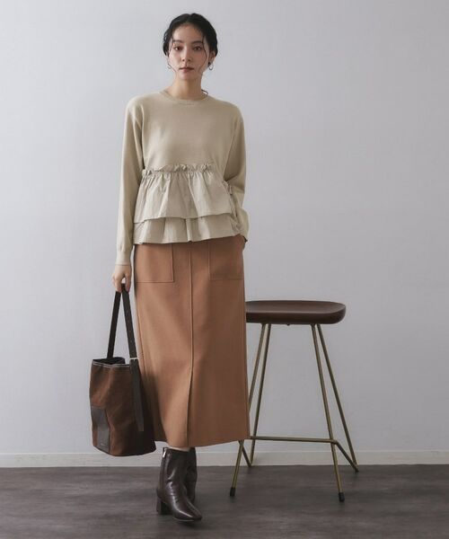 OPAQUE.CLIP / オペーク ドット クリップ ニット・セーター | フリルドッキングニット【洗濯機OK】 | 詳細2