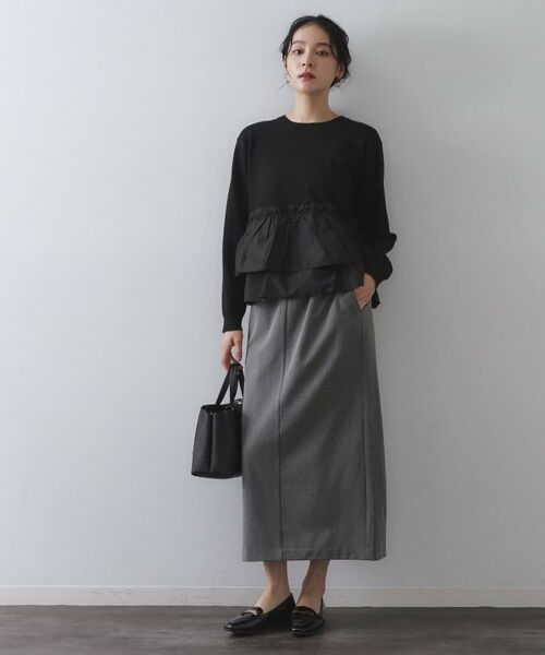 OPAQUE.CLIP / オペーク ドット クリップ ニット・セーター | フリルドッキングニット【洗濯機OK】 | 詳細6