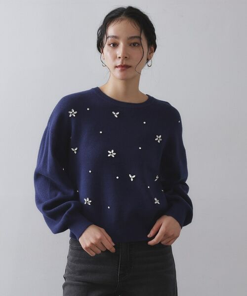 OPAQUE.CLIP / オペーク ドット クリップ ニット・セーター | ビジューニットトップス【洗える】 | 詳細13