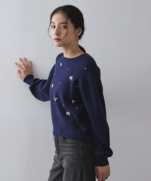 OPAQUE.CLIP / オペーク ドット クリップ ニット・セーター | ビジューニットトップス【洗える】 | 詳細14