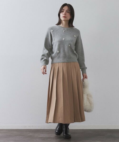 OPAQUE.CLIP / オペーク ドット クリップ ニット・セーター | ビジューニットトップス【洗える】 | 詳細2