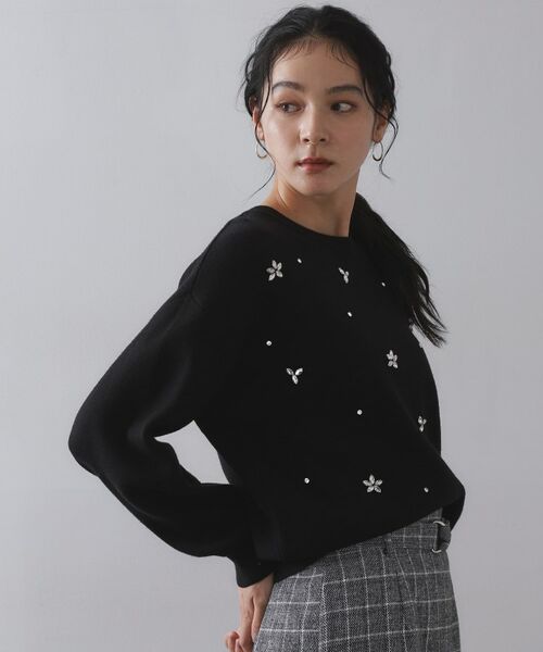 OPAQUE.CLIP / オペーク ドット クリップ ニット・セーター | ビジューニットトップス【洗える】 | 詳細5